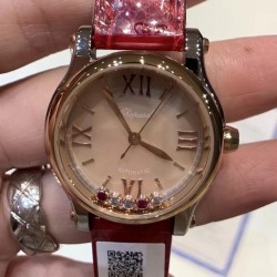 Happy Sport 30mm Automatic NRF SS & Rose Gold Pink Mother Of Pearl & Diamond Dial 2892