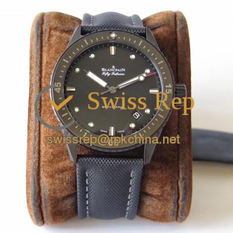 Replica Blancpain Fifty Fathoms Bathyscaphe 5000-0130-B52A ZF Ceramic Black Dial Swiss 1315