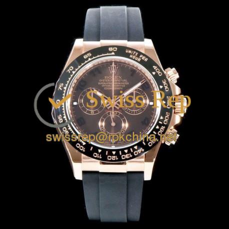 Replica Rolex Daytona Cosmograph 116515LN AR V2 Rose Gold Plated Stainless Steel 904L Chocolate Dial Swiss 4130 Run 6@SEC