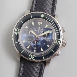 Fifty Fathoms Chrono Flyback 5085FB 1140 52B OMF SS Blue Dial 7750 (Free Strap)