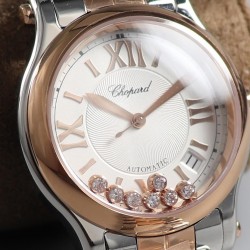 Happy Sport 36mm Automatic Ladies YF Rose Gold & SS White Dial 2892