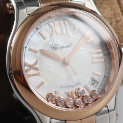 Happy Sport 36mm Automatic Ladies YF Rose Gold & SS MOP Dial 2892