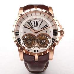Excalibur Double Flying Tourbillon RDDBEX0250 BBRF Rose Gold Silver Dial RD01