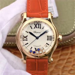 Happy Sport 36mm Automatic 278559 YF Ladies Yellow Gold White Dial 2892