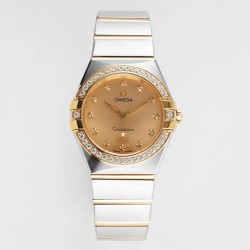 Constellation Ladies 28mm AF SS & Yellow Gold Champagne Dial Quartz