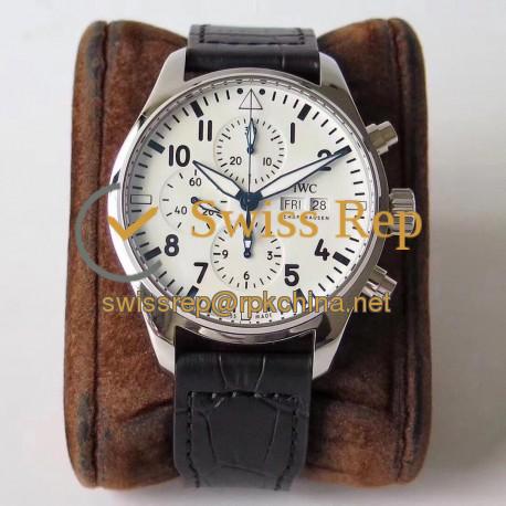 Replica IWC Pilot Chronograph Edition 150 Years 377725 ZF Stainless Steel White Dial Swiss 7750