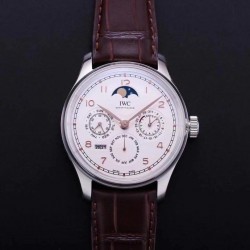 Portugieser Perpetual Calendar IW503401 V9F SS White Dial Gold Markers 52610