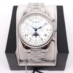 Master Collection Moonphase Chrono GLF SS White Dial 7751