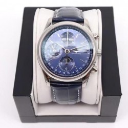 Master Collection Moonphase Chrono GLF SS Blue Dial Leather Strap 7751