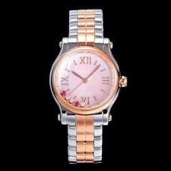 Happy Sport 36mm Automatic YF Ladies SS & Rose Gold Pink Dial 2892