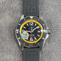 Superocean Automatic 44 TF SS Black & Yellow Dial Rubber Strap 2824