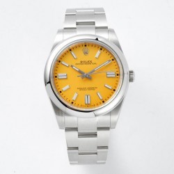Oyster Perpetual 41 124300 GMF SS 904L Yellow Dial VR 3230