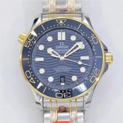 Seamaster Diver 300M ORF Yellow Gold & SS Blue Dial 8800 (Free Strap）