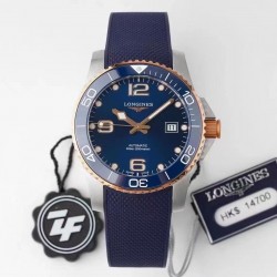 HydroConquest ZF Rose Gold & SS Blue Dial Blue Rubber Strap 2824