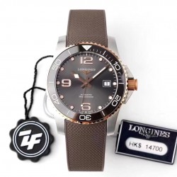 HydroConquest ZF Rose Gold & SS Anthracite Dial Brown Rubber Strap 2824