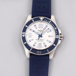 Superocean Automatic 44 TF SS White Dial Blue Rubber Strap 2824 V2