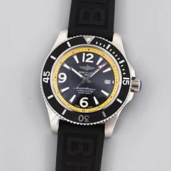 Superocean Automatic 44 TF SS Black & Yellow Dial Black Rubber Strap 2824 V2