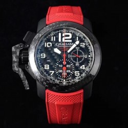 Chronofighter Superlight  JKF Carbon Composite Black Dial Red Rubber Strap 7750