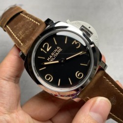 Luminor PAM673 HWF SS Black Dial Brown Leather Strap P3000