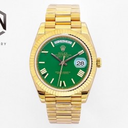 Day-Date 40mm EWF Yellow Gold Green Dial Roman Markers 2836