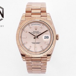 Day-Date 40mm EWF Rose Gold Pink Dial Roman Markers 2836