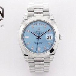 Day-Date 40mm EWF SS 904L Ice Blue Dial Diamond Markers 2836