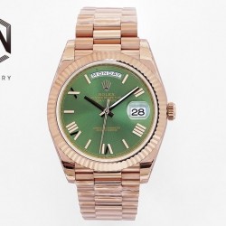 Day-Date 40mm EWF Rose Gold Green Dial Roman Markers 2836