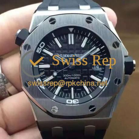 Replica Audemars Piguet Royal Oak Offshore Diver 15710 Stainless Steel Black Dial Swiss 3120