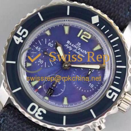 Replica Blancpain Fifty Fathoms Flyback Stainless Steel Blue Dial Swiss 7750