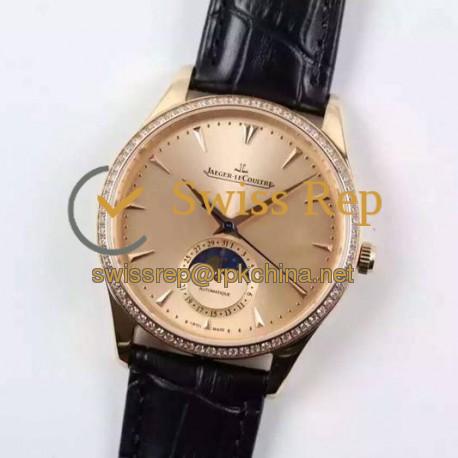 Replica Jaeger-LeCoultre Master Ultra Thin Moon Rose Gold Gold Dial Swiss JLC 925