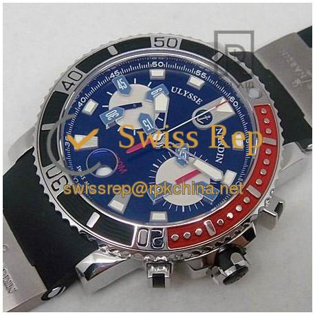 Replica Ulysse Nardin Maxi Marine Diver Chronograph Stainless Steel Black Dial Swiss 7750