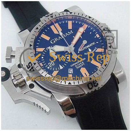 Replica Graham Chronofighter Oversize Diver Stainless Steel Black Dial Swiss 7750