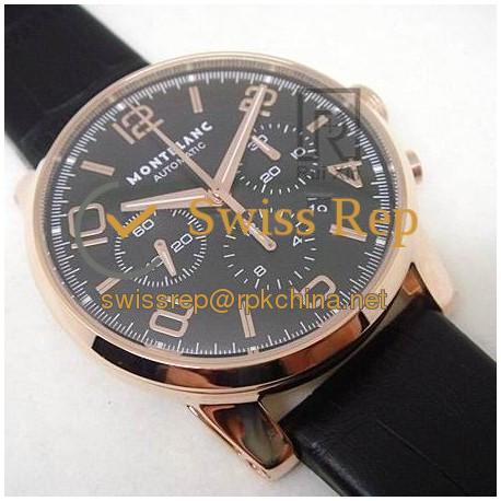 Replica Montblanc Timewalker Chronograph Rose Gold Rose Gold Markers Black Dial Swiss 7750