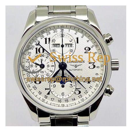 Replica Longines Conquest Classic Chronograph Moonphase Stainless Steel White Dial Swiss 7751