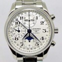 Replica Longines Conquest Classic Chronograph Moonphase Stainless Steel White Dial Swiss 7751