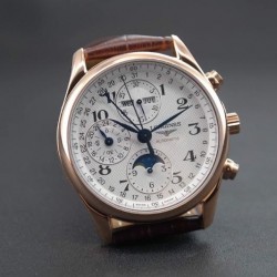 Conquest Classic Chrono Moonphase Rose Gold White Dial 7751