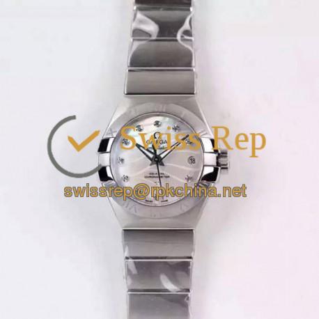 Replica Omega Constellation Double Eagle Lady 27MM Stainless Steel White Dial Swiss 8520