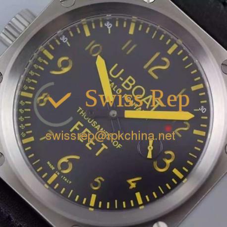 Replica U-Boat Thousands Of Feet 1918 Stainless Steel Black & Yellow Dial Swiss 6497