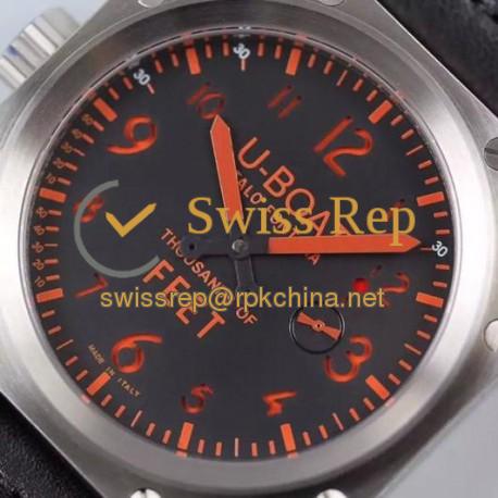 Replica U-Boat Thousands Of Feet 1918 Stainless Steel Black & Red Dial Swiss 6497