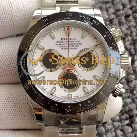 Replica Rolex Daytona Cosmograph 116500LN JH Stainless Steel White Dial & Black Subdials Swiss 4130 Run 6@SEC