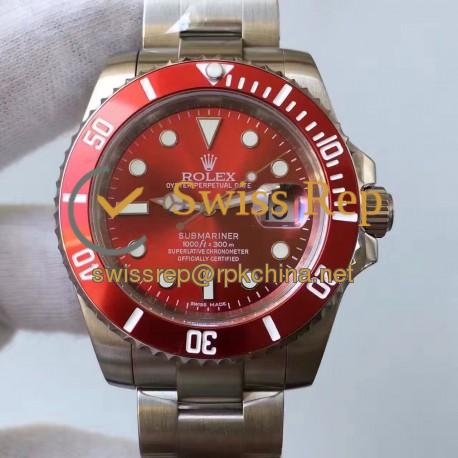 Replica Rolex Submariner Date 116610LN BP Stainless Steel Red Dial Swiss 2836-2