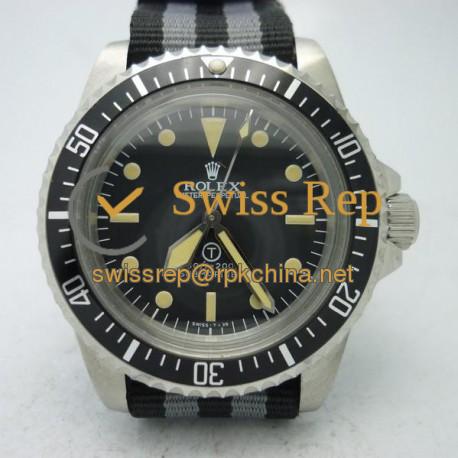 Replica Rolex Submariner T Military 5517 LF Stainless Steel Black Dial Swiss 2836-2