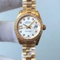 Replica Rolex Lady Datejust 28 279138RBR 28MM Yellow Gold & Diamonds White Dial Swiss 2671
