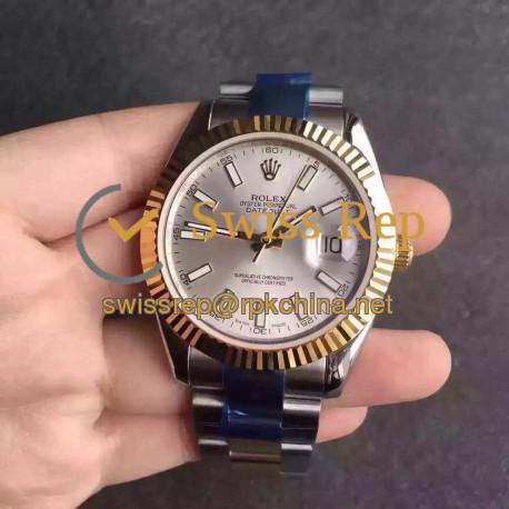 Replica Rolex Datejust II 116333 V5 41MM Stainless Steel & Yellow Gold Silver Dial Swiss 2836-2