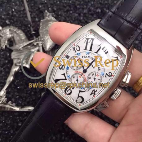 Replica Franck Muller Cintree Curvex Chronograph FM 8880 CC AT Stainless Steel White Dial Swiss 7753