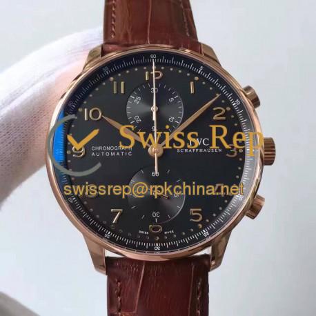 Replica IWC Portugieser Chronograph IW371482 ZF Rose Gold Ardoise Dial Swiss 7750