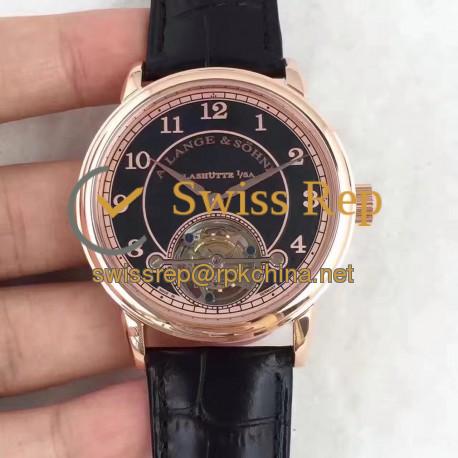 Replica A. Lange & Sohne 1815 Tourbillon 730.032 LH Rose Gold Black Dial Swiss L102.1