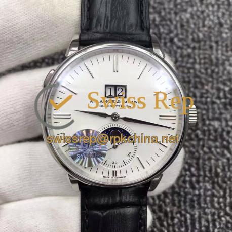 Replica A. Lange & Sohne Saxonia Moon Phase 384.026 GF Stainless Steel White Dial Swiss L086.5