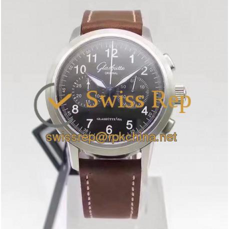 Replica Glashutte Original Senator Chronograph XL 1-39-34-20-42-04 GF Stainless Steel Black Dial Swiss Caliber 39-34