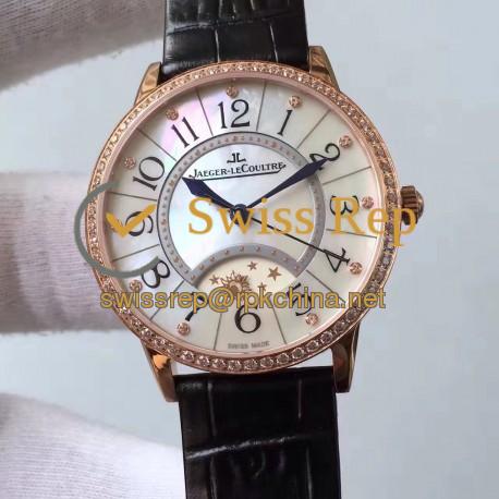 Replica Jaeger-LeCoultre Ladies Rendez-Vous Night & Day Large 3612420 38MM N Rose Gold & Diamonds Pearl Dial Swiss 898D/1